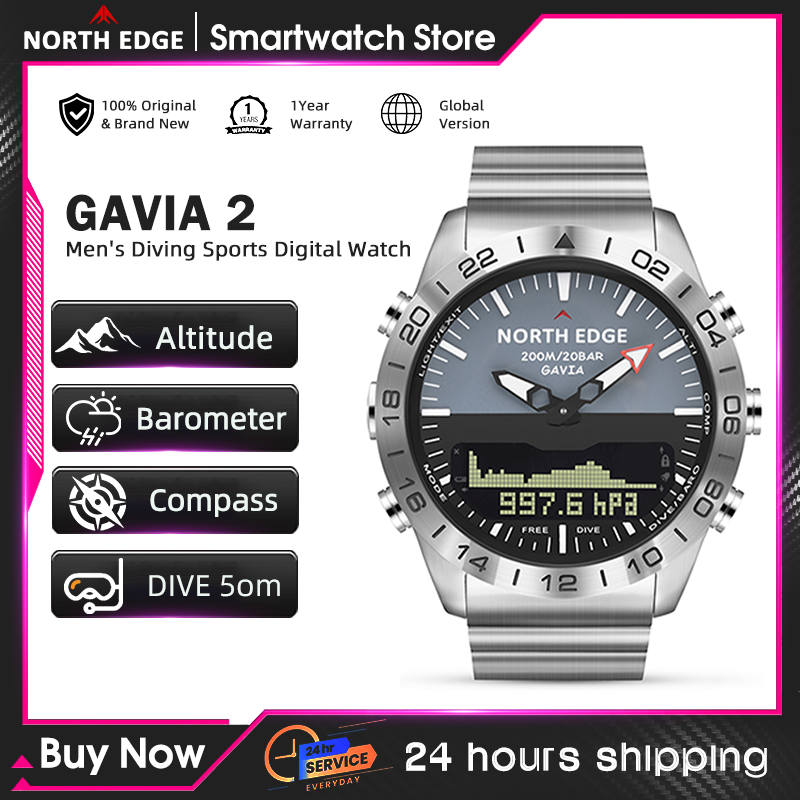 NORTH EDGE Mens Dive Watch Mil - đánh giá và giá Altimeter Compass Watch