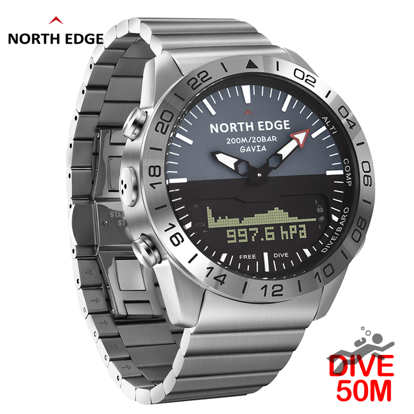 NORTH EDGE Mens Dive Watch Mil - đánh giá và giá Altimeter Compass Watch