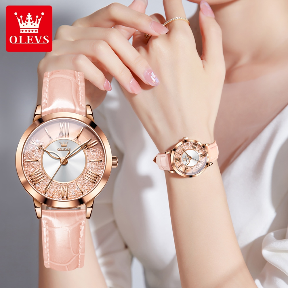 OLEVS Original Pink Leather Wa - đánh giá và giá Vintage Digital Watch