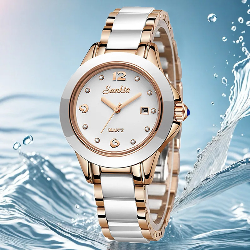 Sunkta Fashion Casual Quartz W - đánh giá và giá Luxury Ceramic Watch