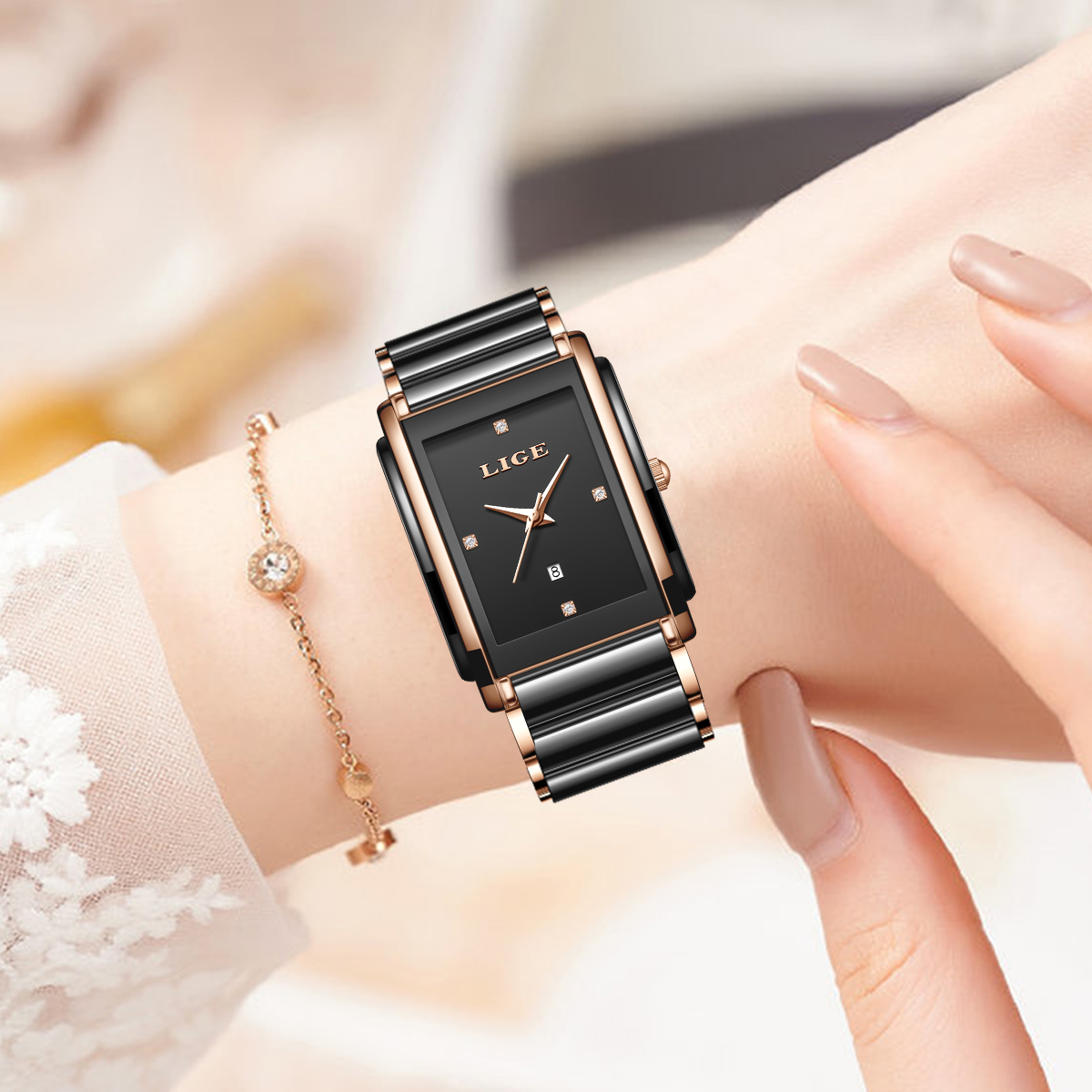 LIGE Fashion Elegant Watch for - đánh giá và giá Luxury Ceramic Watch