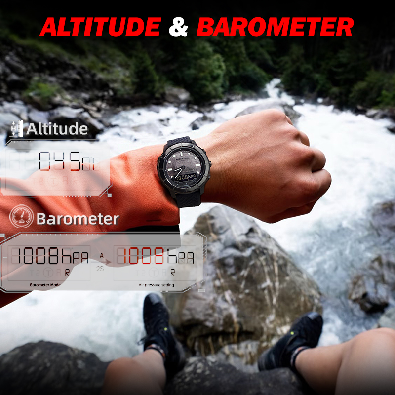 NORTH EDGE THARSIS Men Carbon  - đánh giá và giá Altimeter Compass Watch