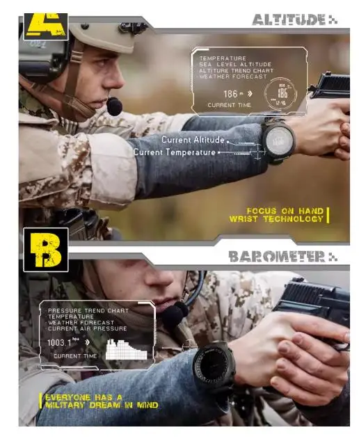 New NORTH EDGE Men's sport Dig - đánh giá và giá Altimeter Compass Watch
