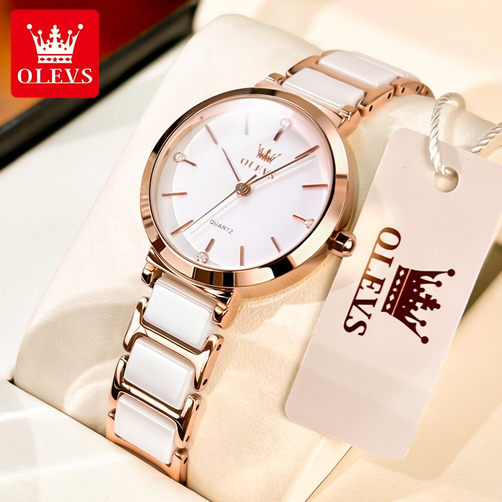 OLEVS Fashion Women Watches Re - đánh giá và giá Luxury Ceramic Watch